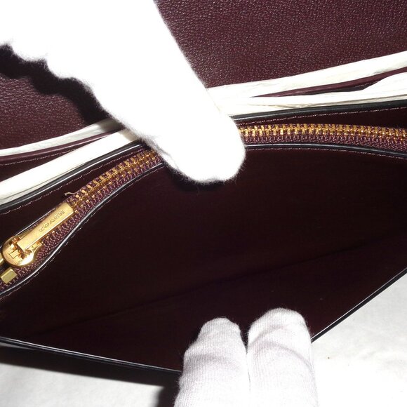 Coach 1941 Black Leather Foldover Chain Crossbody Shoulder Purse Wallet Hand Bag - Picture 14 of 16